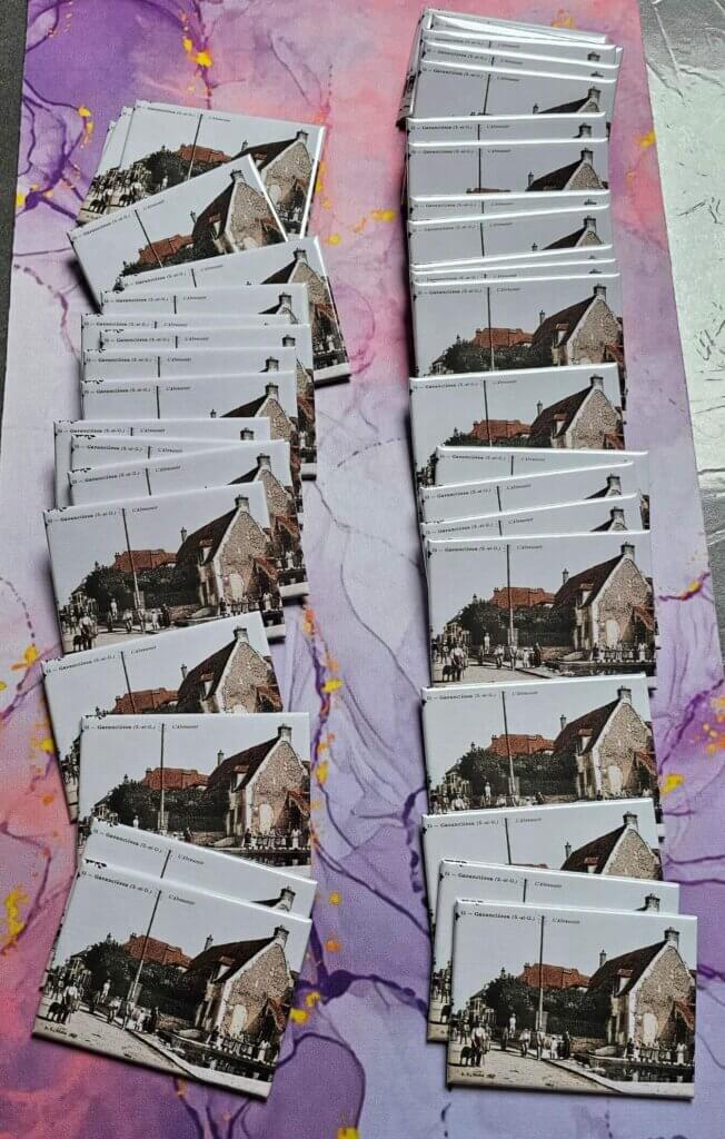 magnets avec une ancienne photo de l'abreuvoir de la ville de garancières